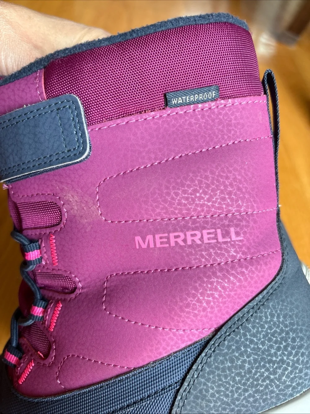 Merrell Snow Storm Waterproof Boots Berry Navy Purple Blue Youth Kids Girls Sz 2